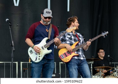 Boca Raton, Florida/USA - December 21, 2019: Florida Atlantic Owls Vs SMU Mustangs. Cheribundi Boca Raton Bowl 2019. Music Group Support College Football Teams Outdoor. Pre Game Concert.