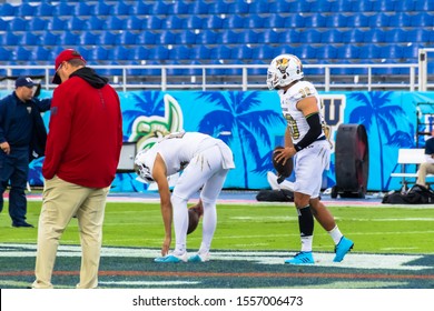 Boca Raton, Florida/USA - November 09, 2019: Florida Atlantic Owls Vs Panthers FIU University Football Game 5. NCAA College Football Conference 2019. The Shula Bowl Trophy. FAU Football Stadium, FL