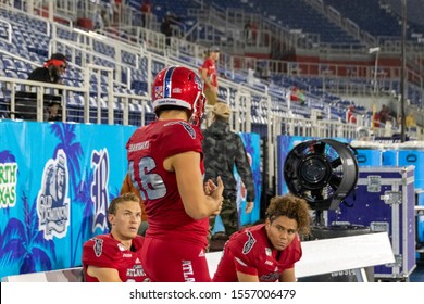 Boca Raton, Florida/USA - November 09, 2019: Florida Atlantic Owls Vs Panthers FIU University Football Game 5. NCAA College Football Conference 2019. The Shula Bowl Trophy. FAU Football Stadium, FL