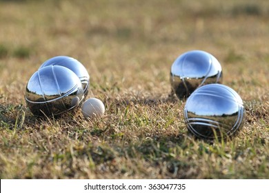 Bocce Balls On Grass