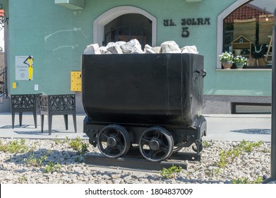 Bochnia, Poland - June 13, 2020: Black Wagon Of Salt Mine.