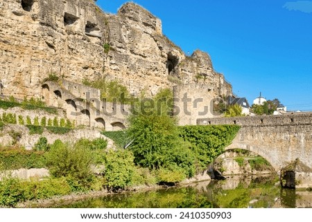The Bock is a promontory in the north-eastern corner of Luxembourg City's old historical district, Luxembourg City Foto stock © 