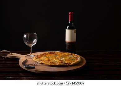 Bodegon Pizza And Wine Dark Food