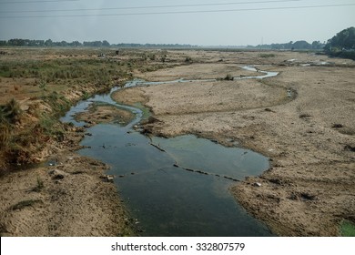 Bodh Gaya, Bihar, India . 20 Oct 2015. River In India Is Drought. 