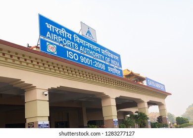 Bodh Gaya, India -January 7, 2019:Airports Authority Of India, Gaya Airport At India