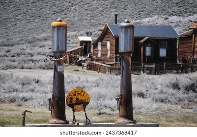 In Bodie the ghost town the old gas pump station