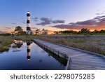 The Bodie Island Light Station in the Outer Banks of North Carolina, USA