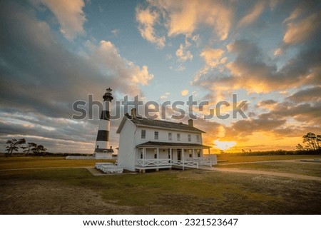Bodie Island Light Station Sunrise | Nags Head (Outer Banks), North Carolina, USA Stock foto © 