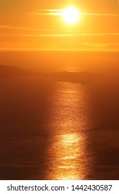 BODO, NORDLAND COUNTY / NORWAY - JULY 04 2019: Midnight Sun View From The Keiservarden Mountain Near City Of Bodo (Bodø)