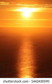 BODO, NORDLAND COUNTY / NORWAY - JULY 04 2019: Midnight Sun View From The Keiservarden Mountain Near City Of Bodo (Bodø)