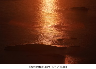 BODO, NORDLAND COUNTY / NORWAY - JULY 04 2019:  Solar Track By Midnight Sun. View From The Keiservarden Mountain Near City Of Bodo (Bodø)