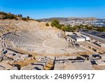 Bodrum Ancient Theatre in Bodrum city. Bodrum is a city in Mugla Province, Turkey.