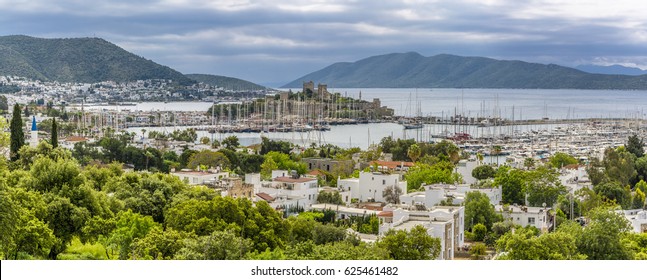 Bodrum Castle and harbour view from hill 