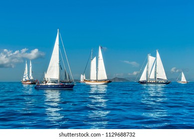 Bodrum, Turkey - 20 October 2010: Bodrum Cup, Wooden Sailing Races, Sailboats. Boats Collide. Blue Voyage