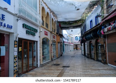 Bodrum, Turkey - September, 2019: Bodrum Cafe And Bars. Bodrum Streets And Bazaar.