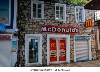 Bodrum, Turkey - September, 2019: Bodrum Cafe And Bars. Bodrum Streets And Bazaar.