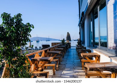 Bodrum, Turkey - September, 2019: Bodrum Cafe And Bars. Bodrum Streets And Bazaar.