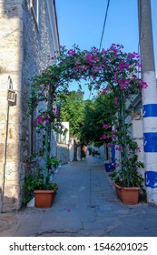 Bodrum, Turkey - September, 2019: Bodrum Cafe And Bars. Bodrum Streets And Bazaar.