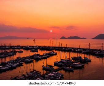 Bodrum, Yalikavak Marina At Sunset