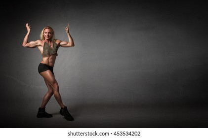 Body Builder Figure, Dark Background