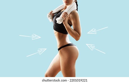 Body Care Concept. Skinny Lady With Perfect Body Shape Posing