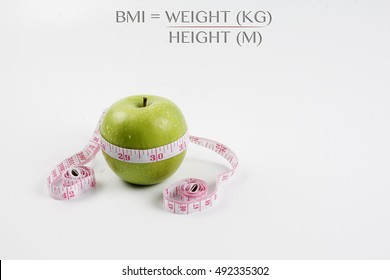 Body Mass Index (BMI) Formula With An Apple, Health Conceptual