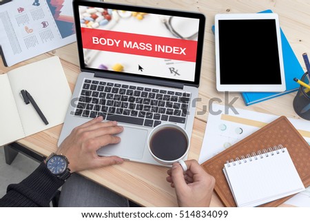 BODY MASS INDEX CONCEPT ON LAPTOP SCREEN