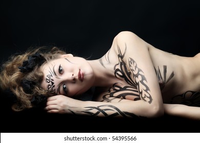 tribal body paint girl naked