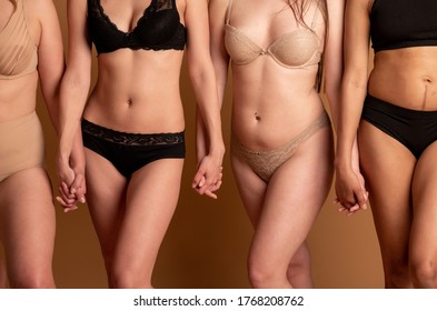 Body positivity concept. Woman with confidence and body positivity