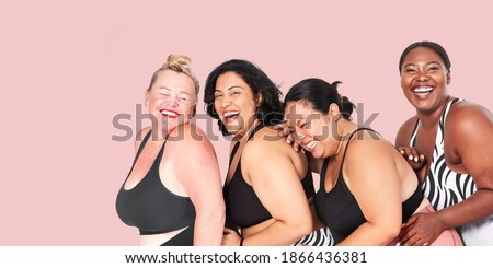 Body positivity diverse curvy women sportswear