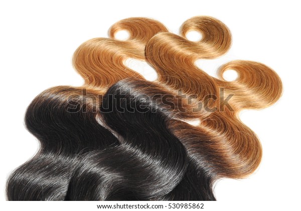 Body Wave Black Strawberry Blonde Ombre Stock Photo Edit Now