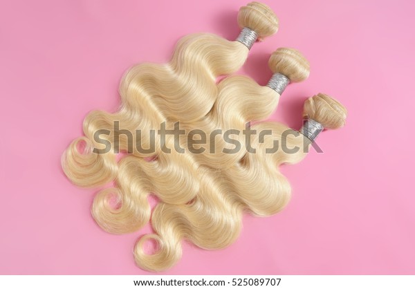Body Wave Blonde Human Hair Extensions Stock Photo Edit Now