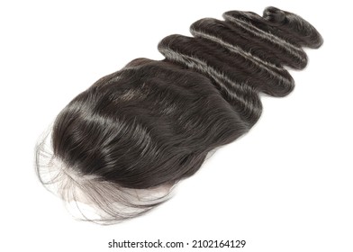 body wavy black human hair weaves extensions lace wigs - Shutterstock ID 2102164129