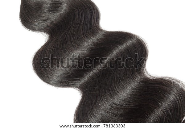Body Wavy Black Human Hair Weave Backgrounds Textures Stock Image