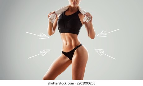 Bodycare Concept. Skinny Lady With Perfect Body Shape Posing