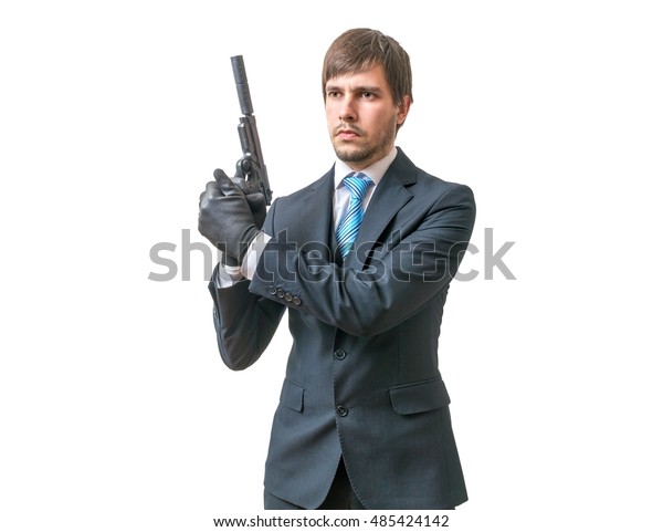 Bodyguard Agent Pistol Hands Isolated On Stock Photo (Edit Now) 485424142