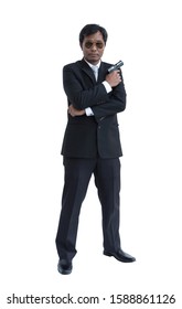 Bodyguard Black Suit Handgun On White Stock Photo 1588861126 | Shutterstock