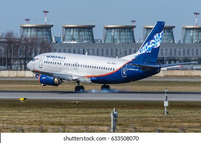 Boeing 737 Nordavia Airlines, Airport Pulkovo, Russia Saint-Petersburg May 2017