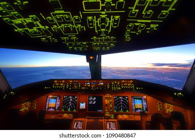 Boeing 777 Cockpit, Flying over over Pacific sea on 5 May 2018 at 06:00 am
Departure: Bangkok
Destination: Fukuoka
Pilots were performing their work during sunrise over Japan airspace.
