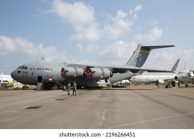 Boeing C17 Globe Master Aircraft Was Displayed At Singapore Airshow 2018. 