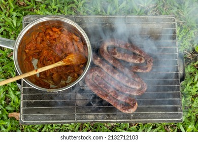 Boerewors With Relish On Fire