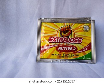 Bogor, Indonesia - August 19th, 2022 : Extrajoss Drink Powder, Product Shot Drink