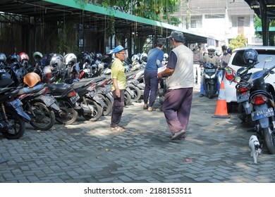 Bogor, Indonesia - August 9th 2022: Community Activities When Taking Care Of The Annual Vehicle Tax Extension At The One Stop Administration Services Office Bogor City Is Always Crowded Every Day