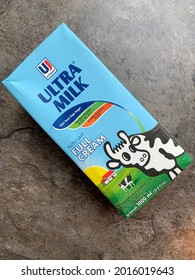 Bogor - Indonesia, July 29, 2021; Consumer Goods Company Is Developing Ultra Milk, Milk Processed With Ultra High Temperature. Healthy Drink With Variant Plain.