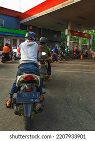 Bogor - Indonesia, September 29, 2022: Queuing For Petrol.