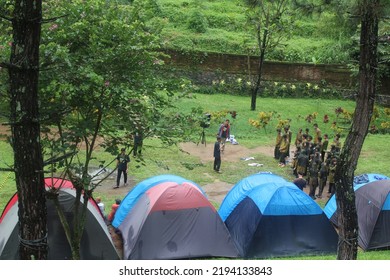 Bogor Jawa Barat,indonesia-august 2022:youth Activities Are At School Event Camp In The Forest