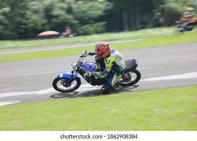 Bogor, West Java, Indonesia - March 25, 2018: Indoclub Championship 2018 Motorbike Racing Event At The Sentul International Karting Circuit.