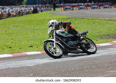 Bogor, West Java, Indonesia - March 25, 2018: Indoclub Championship 2018 Motorbike Racing Event At The Sentul International Karting Circuit.