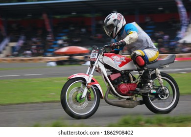 Bogor, West Java, Indonesia - March 25, 2018: Indoclub Championship 2018 Motorbike Racing Event At The Sentul International Karting Circuit.