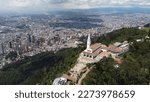 Bogota city view of the center with its buildings monserrate